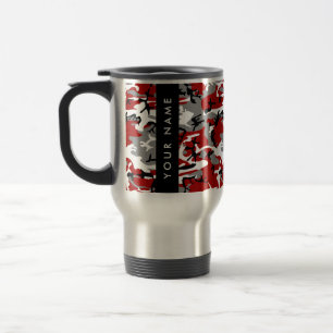 Rot und Gray Camouflage Ihr Name personalisieren Reisebecher