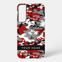 Rot und Gray Camouflage Ihr Name personalisieren Samsung Galaxy Hülle