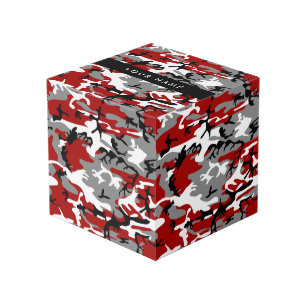 Rot und Gray Camouflage Ihr Name personalisieren Würfel