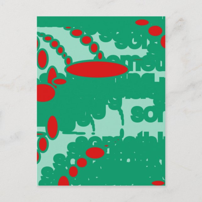 Rot und Grün 1123 abstrakte Kunst Postkarte (Vorderseite)