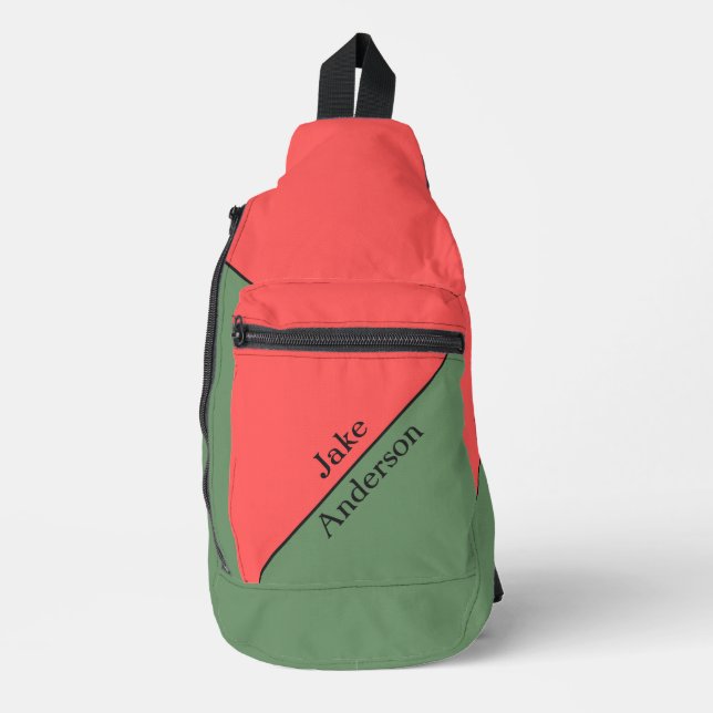Rot und Grün 45 Grad Minimalist Crossbody Bag (Vorderseite)