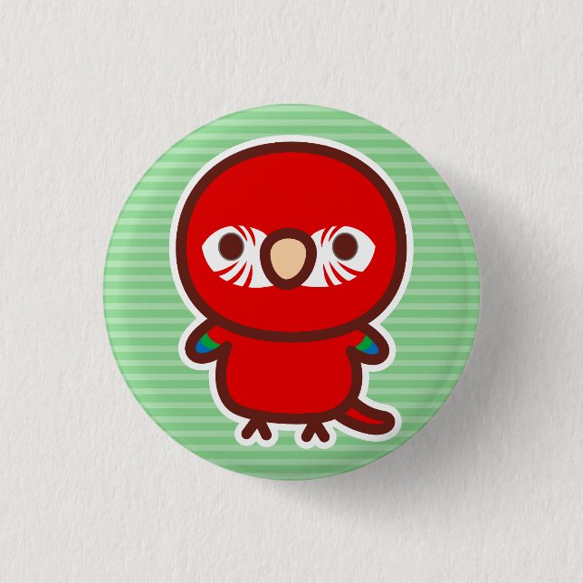 Rot-und-Grün-Ara Button (Vorderseite)
