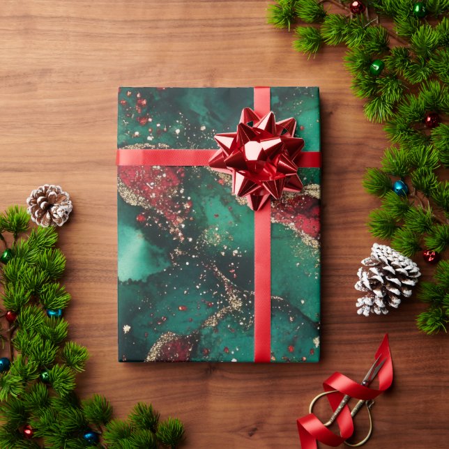 Rot und Grün Geschenkpapier (Feiertagsgeschenk)