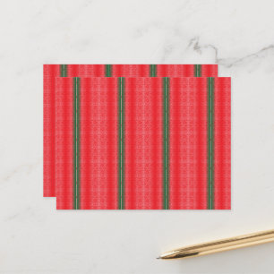 rot und grün gestreiften Hintergrund Postkarte