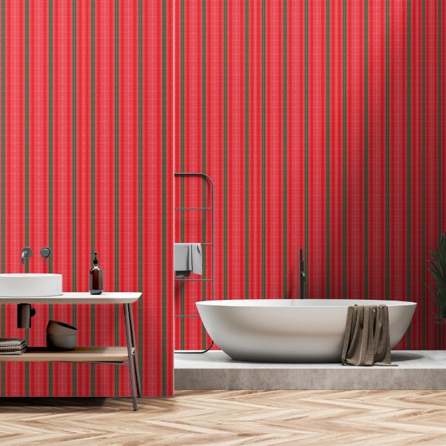 rot und grün gestreiften Hintergrund Tapete (Badezimmer)
