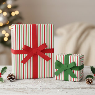 Rot und grün gestreifter Zuckerstangen-Streifenmus Geschenkpapier