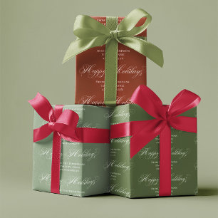 Rot und Grün glückliche Ferien nach Maß Geschenkpapier Set