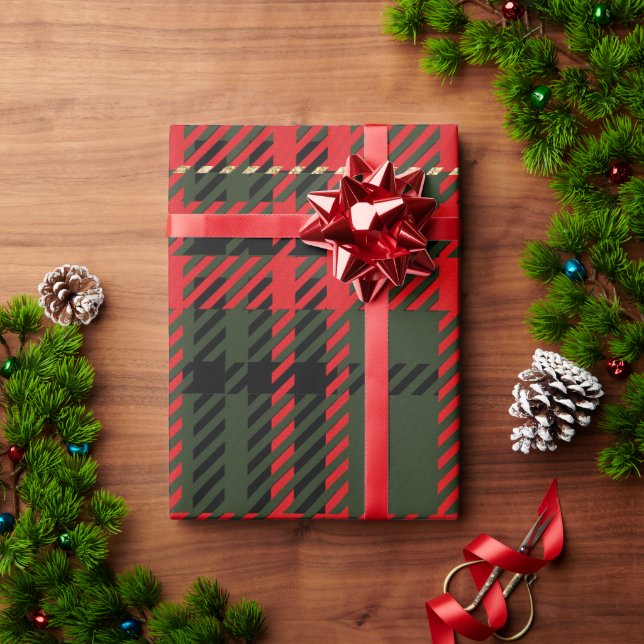 Rot und Grün Kariert Geschenkpapier (Feiertagsgeschenk)