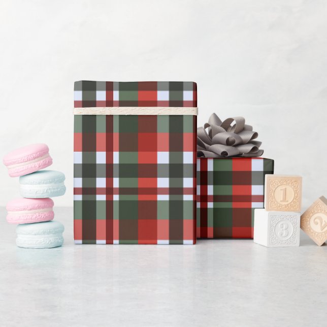 Rot und Grün Karo Weihnachten Geschenkpapier (Babyparty)