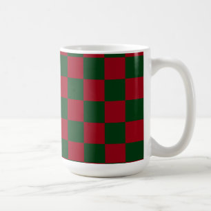 Rot und Grün Klassischer Weihnachts-Schachbrettdru Kaffeetasse
