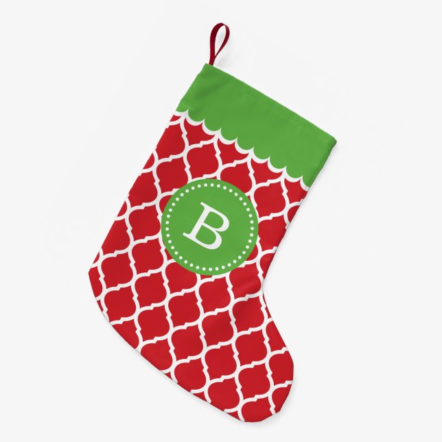 Rot und Grün: Monografie Kleiner Weihnachtsstrumpf (Vorderansicht (hängend))