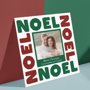 Rot und Grün Noel Zeitgenössisches Foto Urlaub Karte