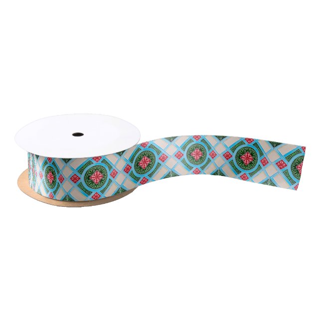 Rot und Grün, Ornamente Satinband (Spule)
