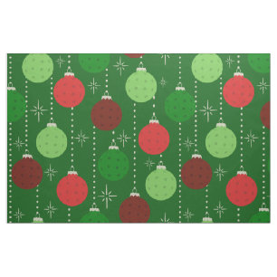 Rot und Grün Pickleball Weihnachten Thema Stoff