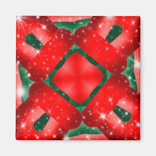 Rot- und Grün-Sparkling-Design Magnet (Vorne)