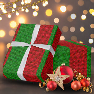 Rot und Grün Stricken Weihnachten Urlaub Geschenkpapier