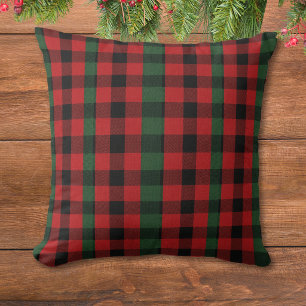 Rot und Grün Tartan Kissen