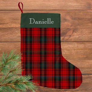 Rot und Grün Tartan Kleiner Weihnachtsstrumpf
