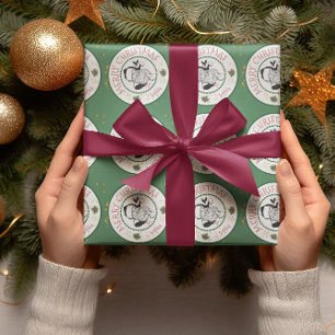 Rot und Grün von Santa personalisiertes Weihnachts Geschenkpapier