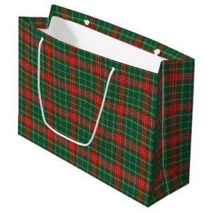 Rot und Grün Weihnachten Tartan Karo Große Geschenktüte