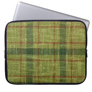 Rot und grün Weihnachtsbartan. Laptopschutzhülle