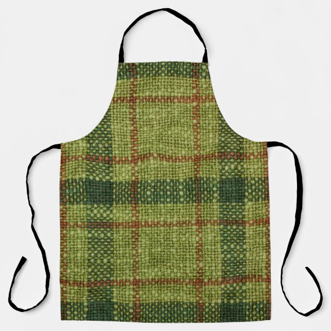 Rot und grün Weihnachtsbartan. Schürze (Vorderseite)