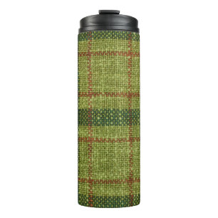 Rot und grün Weihnachtsbartan. Thermosbecher