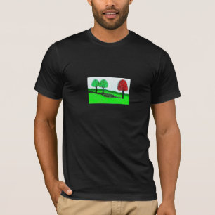 Rot- und Grünbäume, die für Shirt angepasst sind
