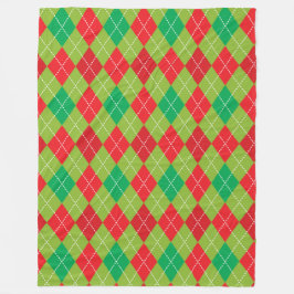 ROT UND GRÜNE CHRISTMAS DIAMOND PATTERN FLEECEDECKE