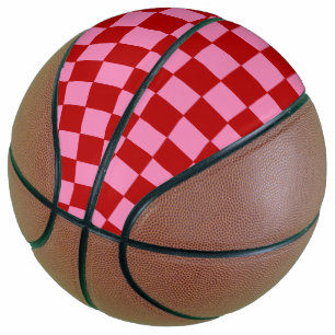 Rot und Heiß rosa überprüft Basketball