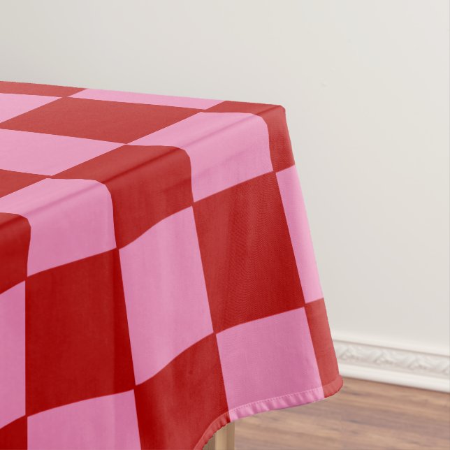 Rot und Heiß rosa überprüft Tischdecke (Beispiel)