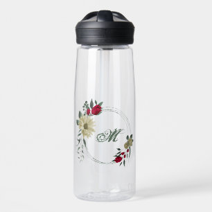 Rot- und Hellgelbe Blumen Trinkflasche
