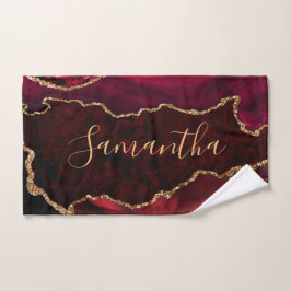 Rot und Imitate Gold Glitzer Marmorschlauch Agate Handtuch