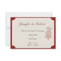 Rot und Ivory Filigree Save the Date Vintag