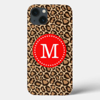 Rot und Leopard Print Custom Monogram