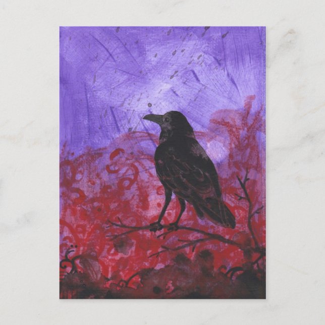 Rot und Lila abstrakte Crosskunst Postkarte (Vorderseite)
