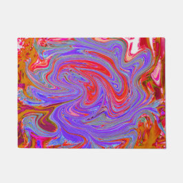 Rot und Lila Groovy Abstrakt Retro Art Fußmatte