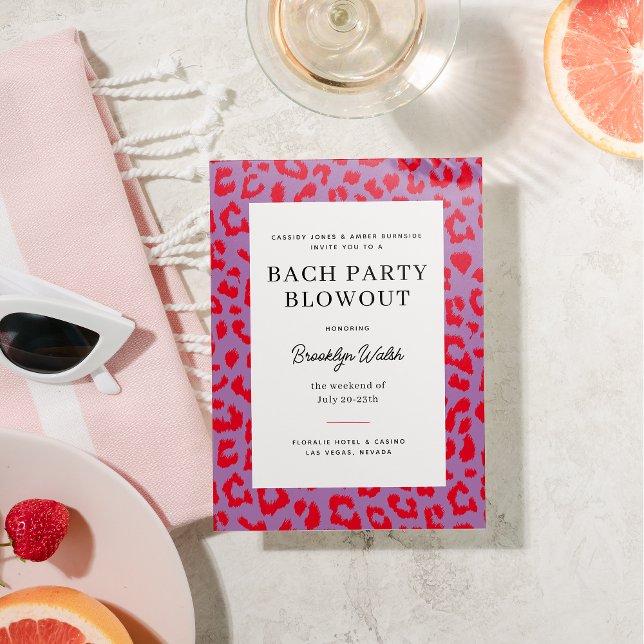 Rot und Lila Junggeselinnen-Abschied Einladung (Von Creator hochgeladen)