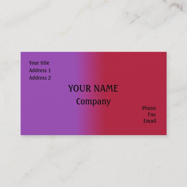 Rot und lila visitenkarte (Vorderseite)