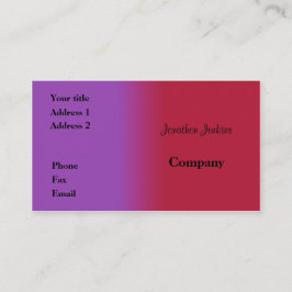 Rot und lila visitenkarte