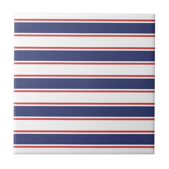 Rot- und Navy-Blaustreifen Fliese (Vorderseite)