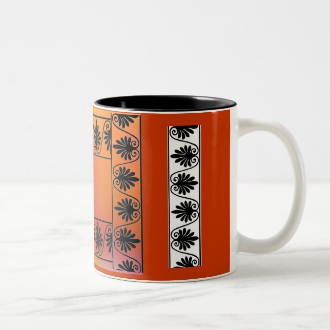 Rot und Orange Rand Tasse (Rechts)