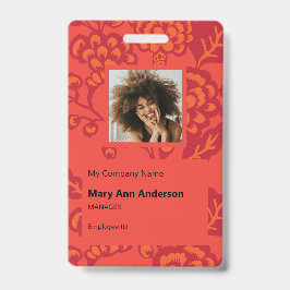 Rot und Orange Vibranand Bold Floral Pattern Ausweis