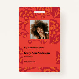 Rot und Orange Vibranand Bold Floral Pattern Ausweis