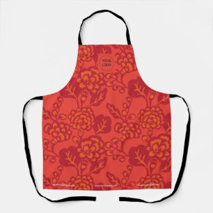 Rot und Orange Vibranand Bold Floral Pattern Schürze
