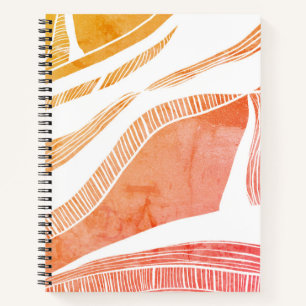 Rot- und Orange-Wave-SpiralNotebook Notizbuch