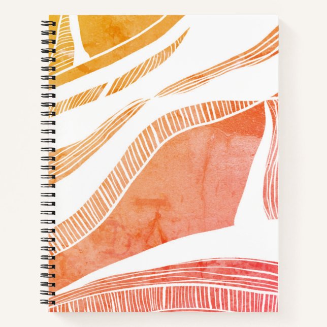 Rot- und Orange-Wave-SpiralNotebook Notizbuch (Vorderseite)