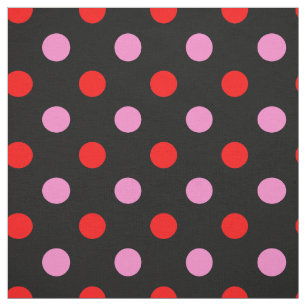 Rot und Pink auf Schwarz Punkte Design  Stoff