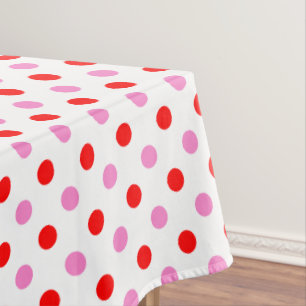 Rot und Pink auf Weiß mit Punkten Design  Tischdecke