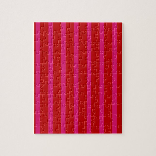 Rot und Rosa gestreifte Puzzles (Vertikal)
